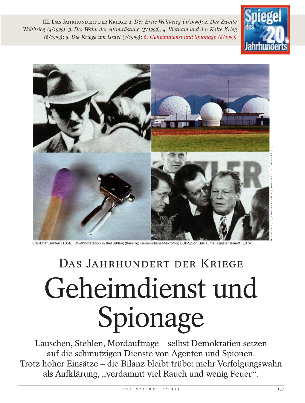 Geheimdienst Und Spionage (8/1999) H