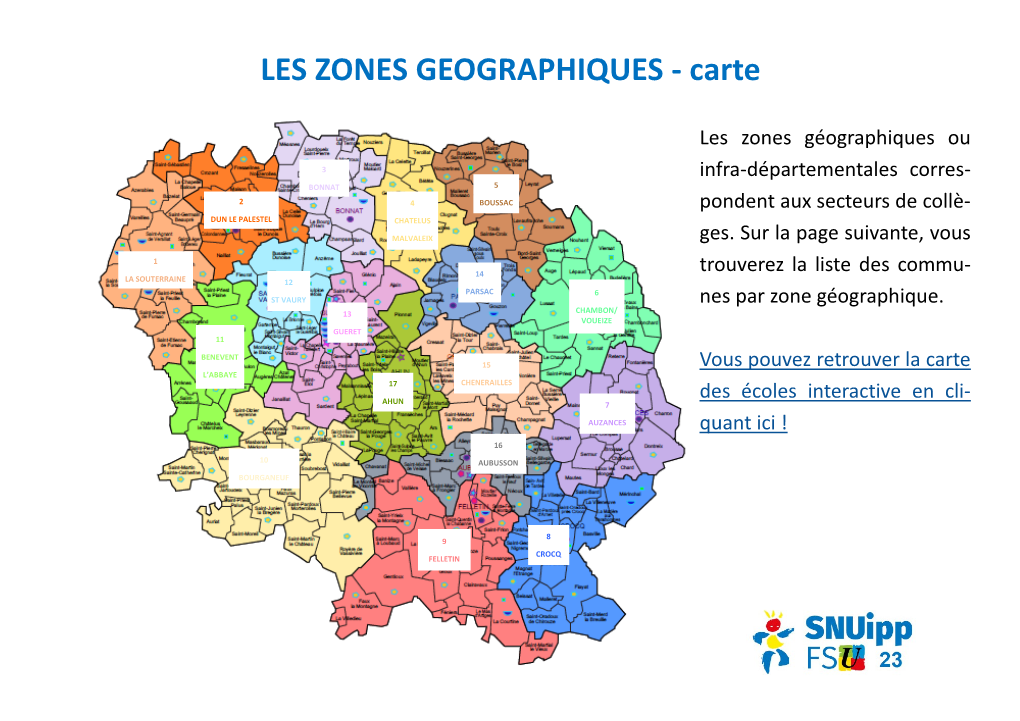 LES ZONES GEOGRAPHIQUES - Carte