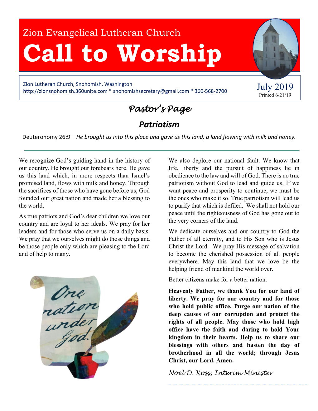 Call to Worship Page | 1