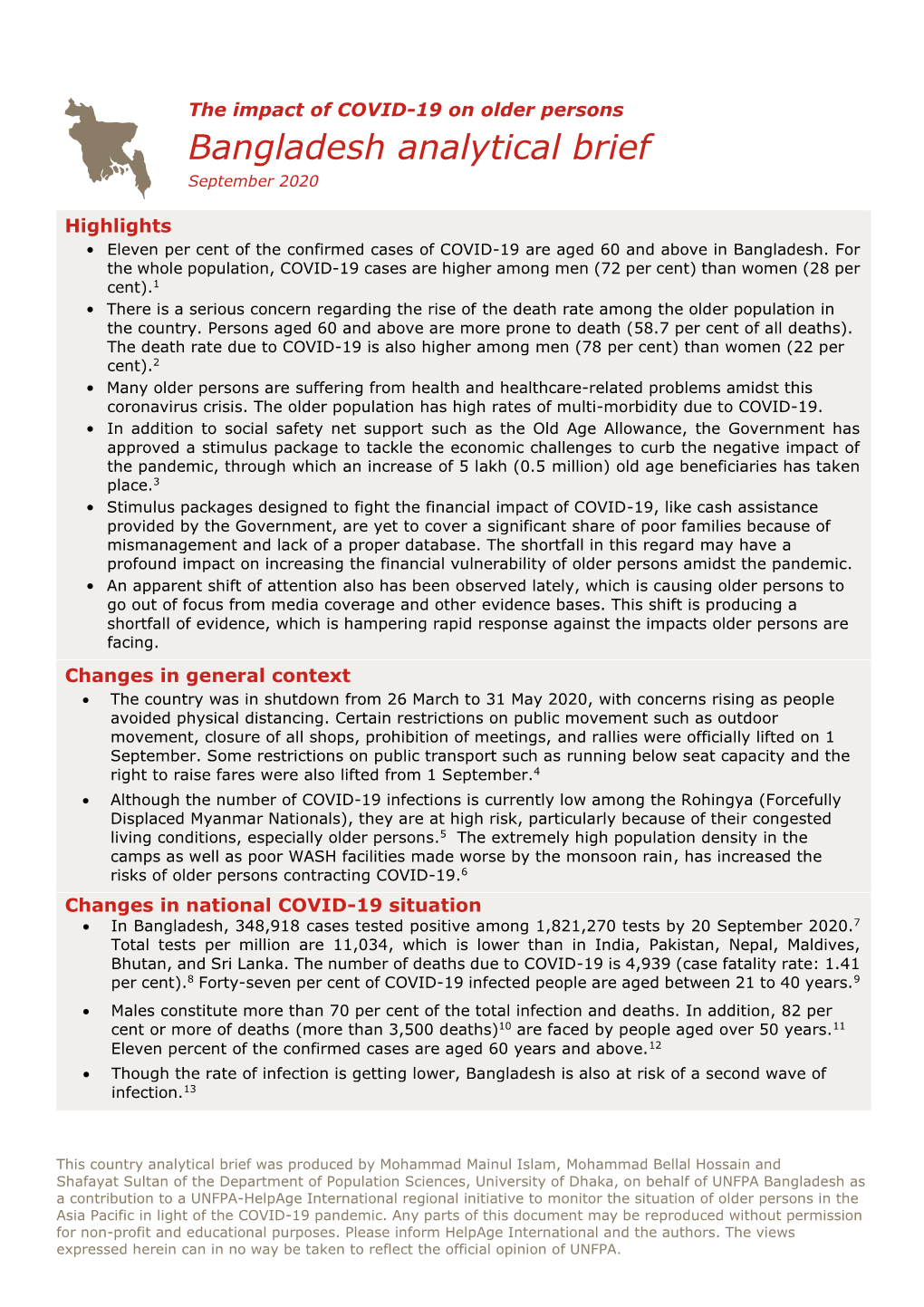 Bangladesh Analytical Brief September 2020