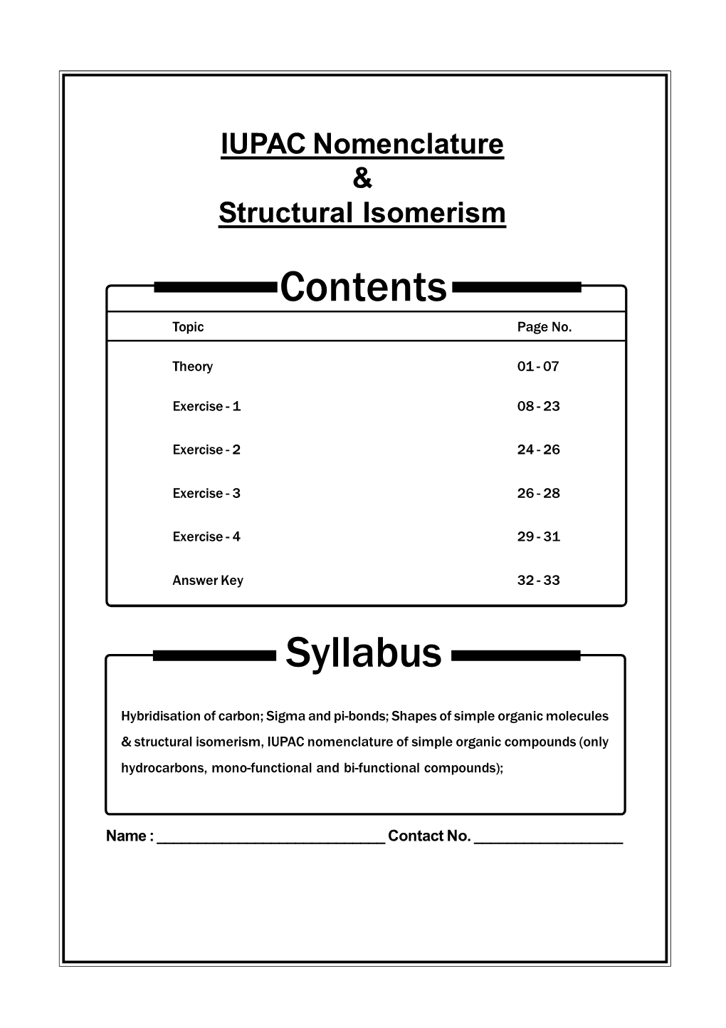 Contents Syllabus