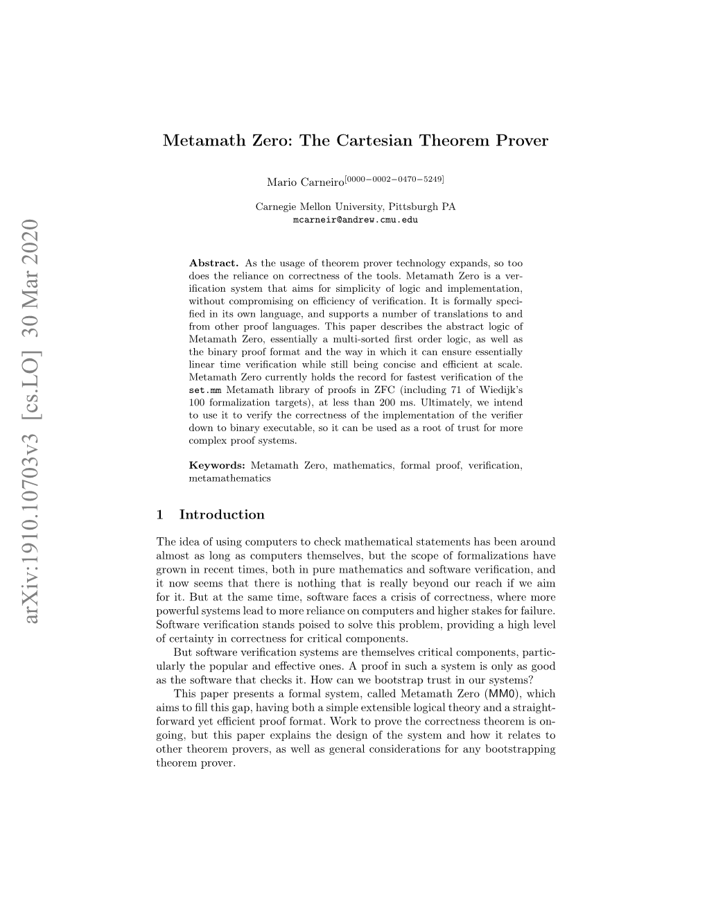 Arxiv:1910.10703V3 [Cs.LO] 30 Mar 2020 Stesfwr Htcek T O a Ebosrptuti O in Trust Bootstrap System We a Can Such How in It