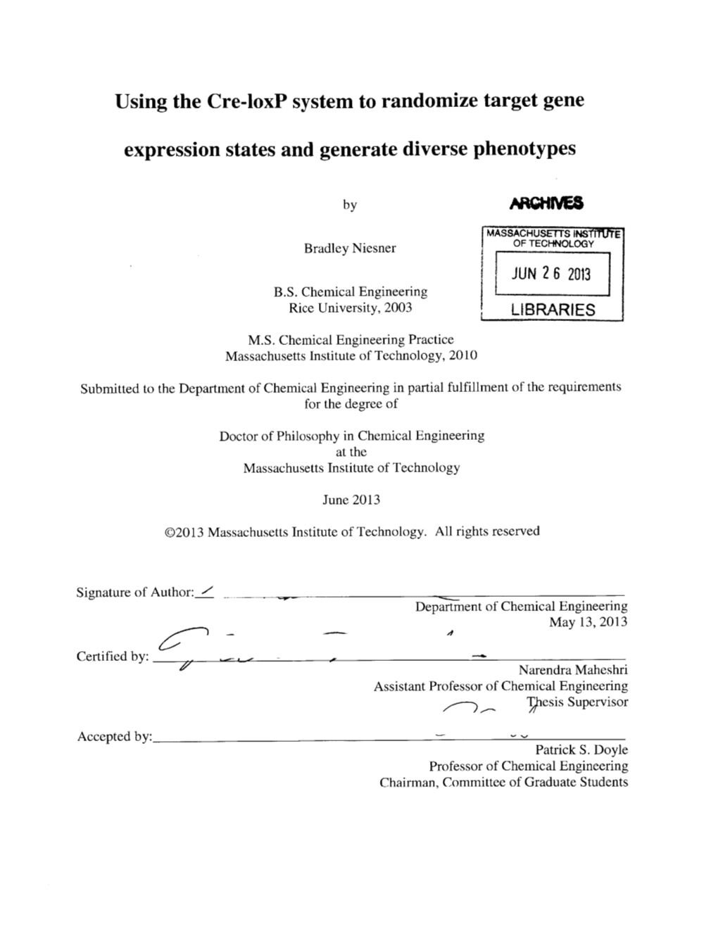 Using the Cre-Loxp System to Randomize Target Gene Expression States and Generate Diverse