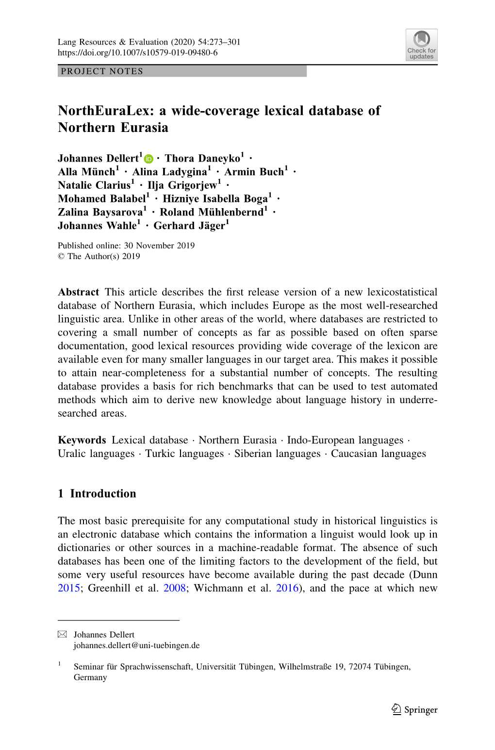 Northeuralex: a Wide-Coverage Lexical Database of Northern Eurasia