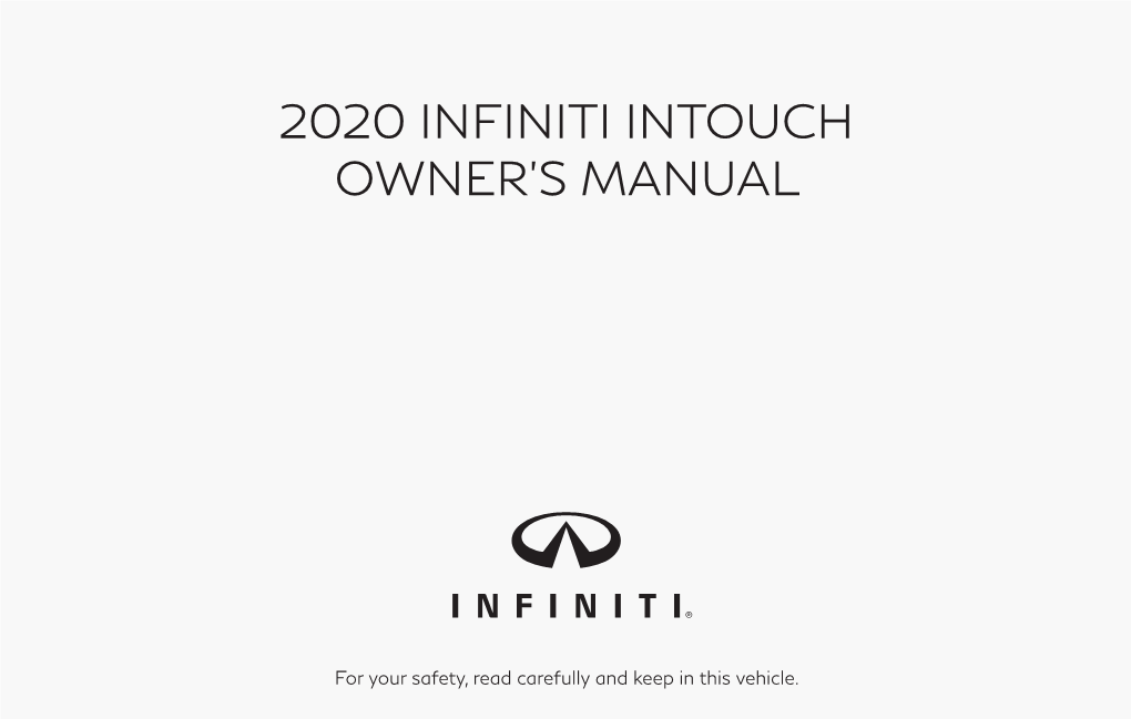 2020 Infiniti Intouch Owner's Manual