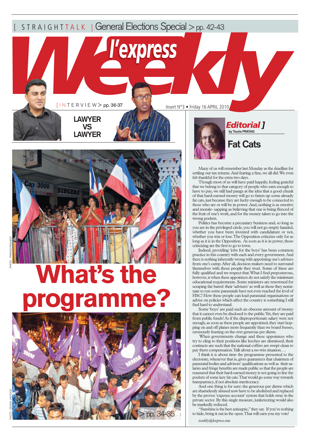 Read L'express Weekly 16 April 2010