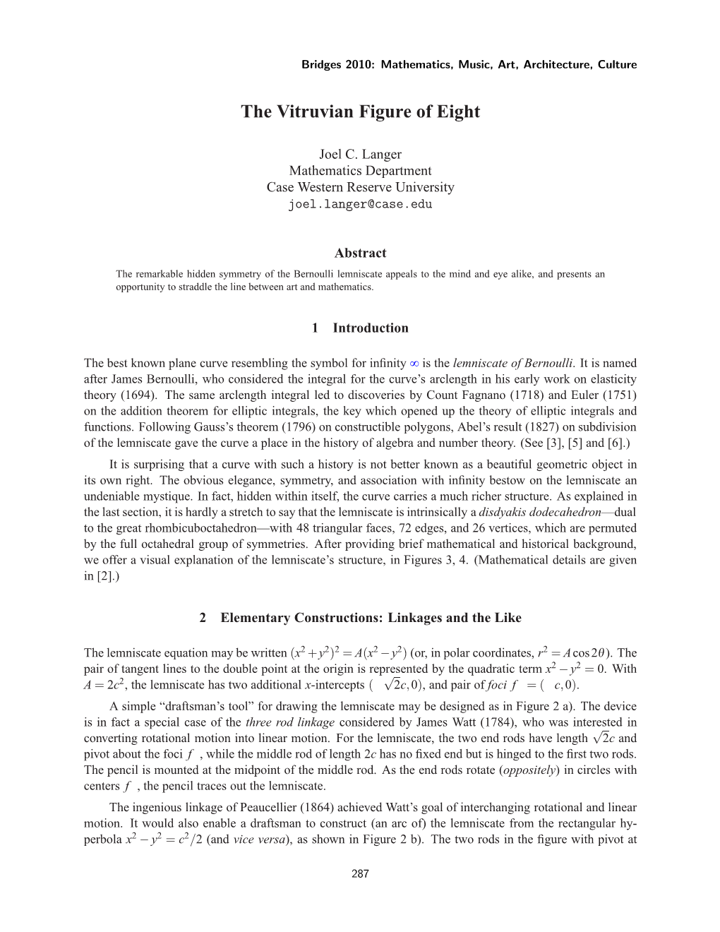 The Vitruvian Figure of Eight