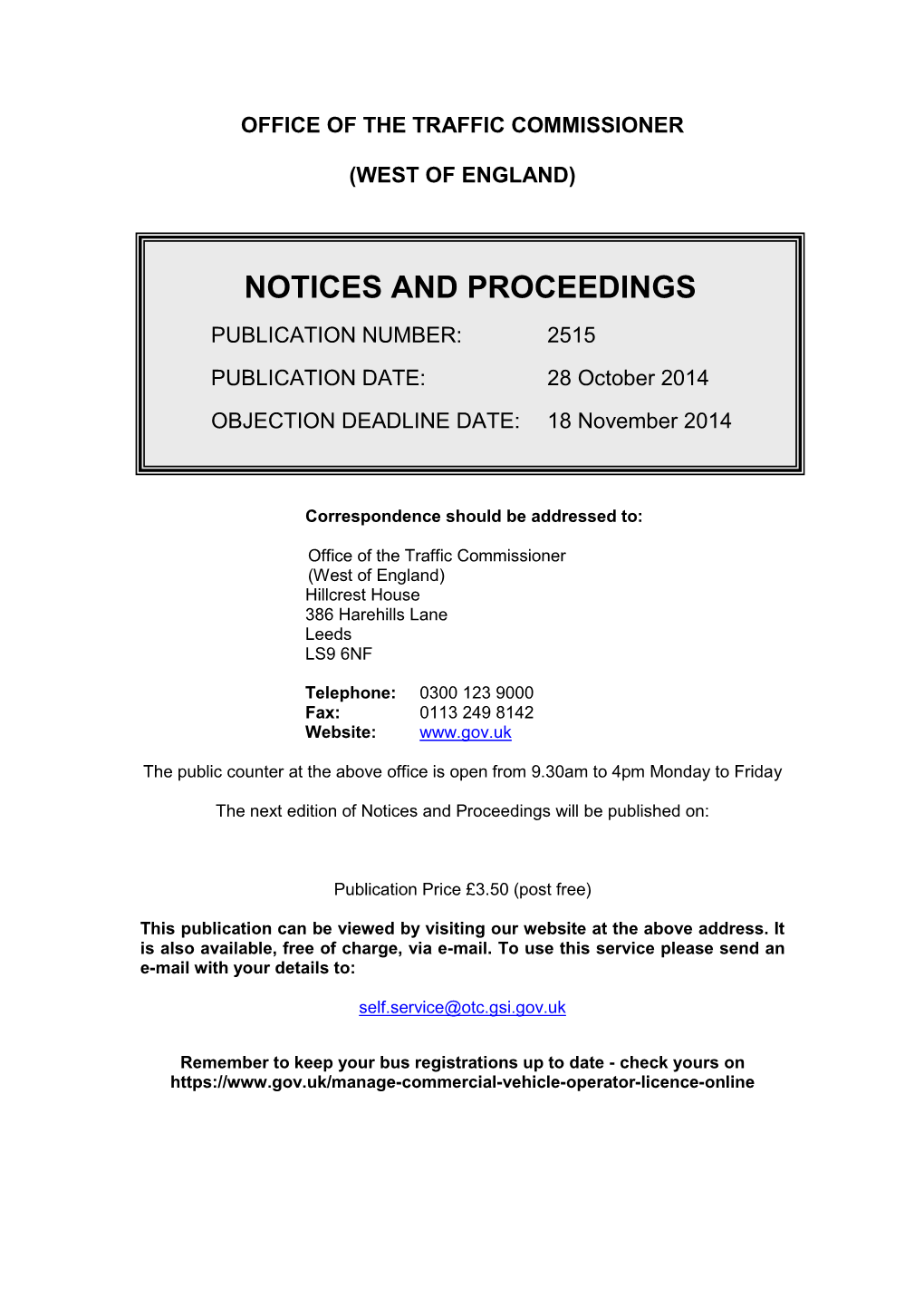 Notices and Proceedings