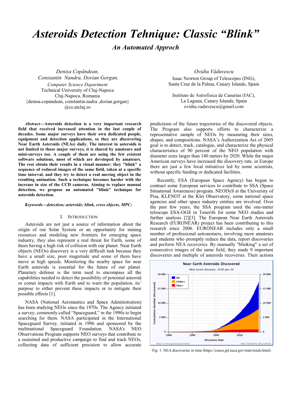 Asteroids Detection Tehnique: Classic “Blink” an Automated Approch