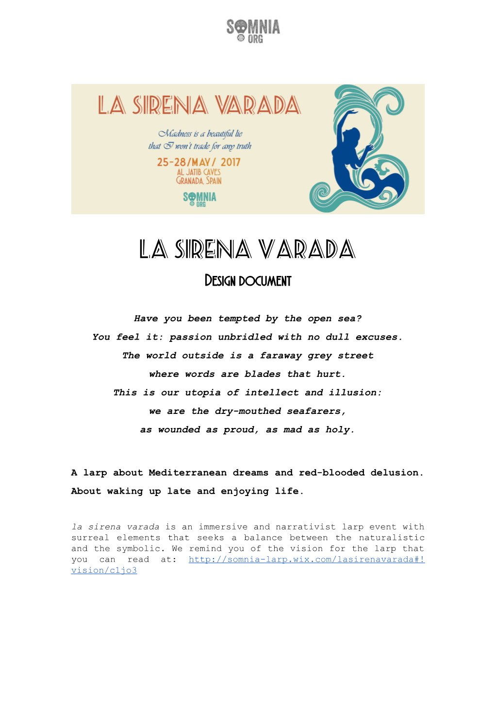 La Sirena Varada Design Document