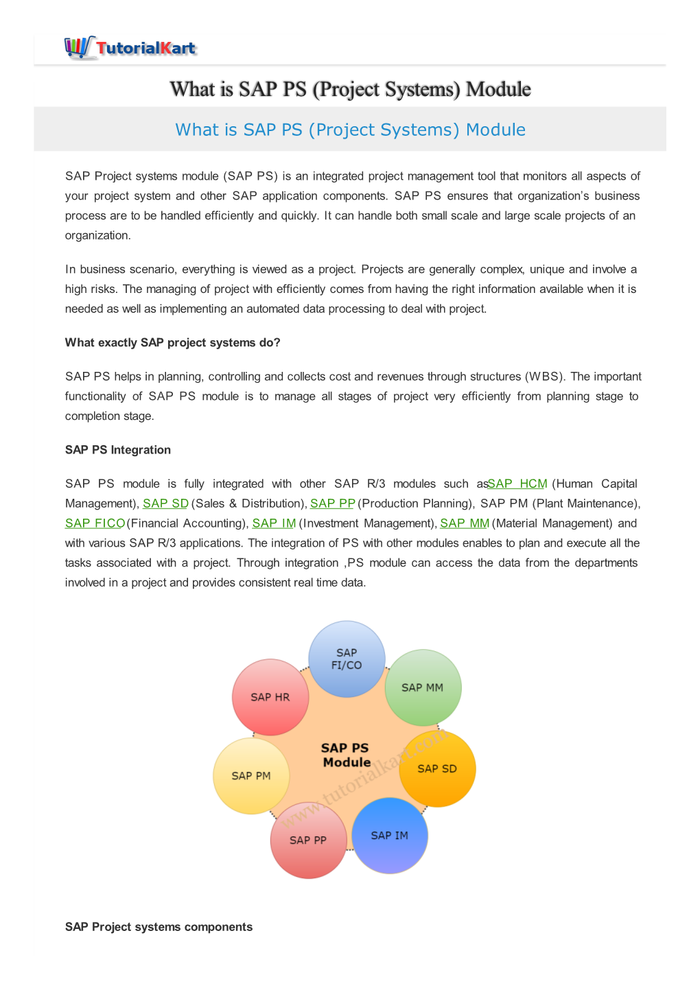 What Is SAP PS (Project Systems) Module What Is SAP PS (Project Systems) Module