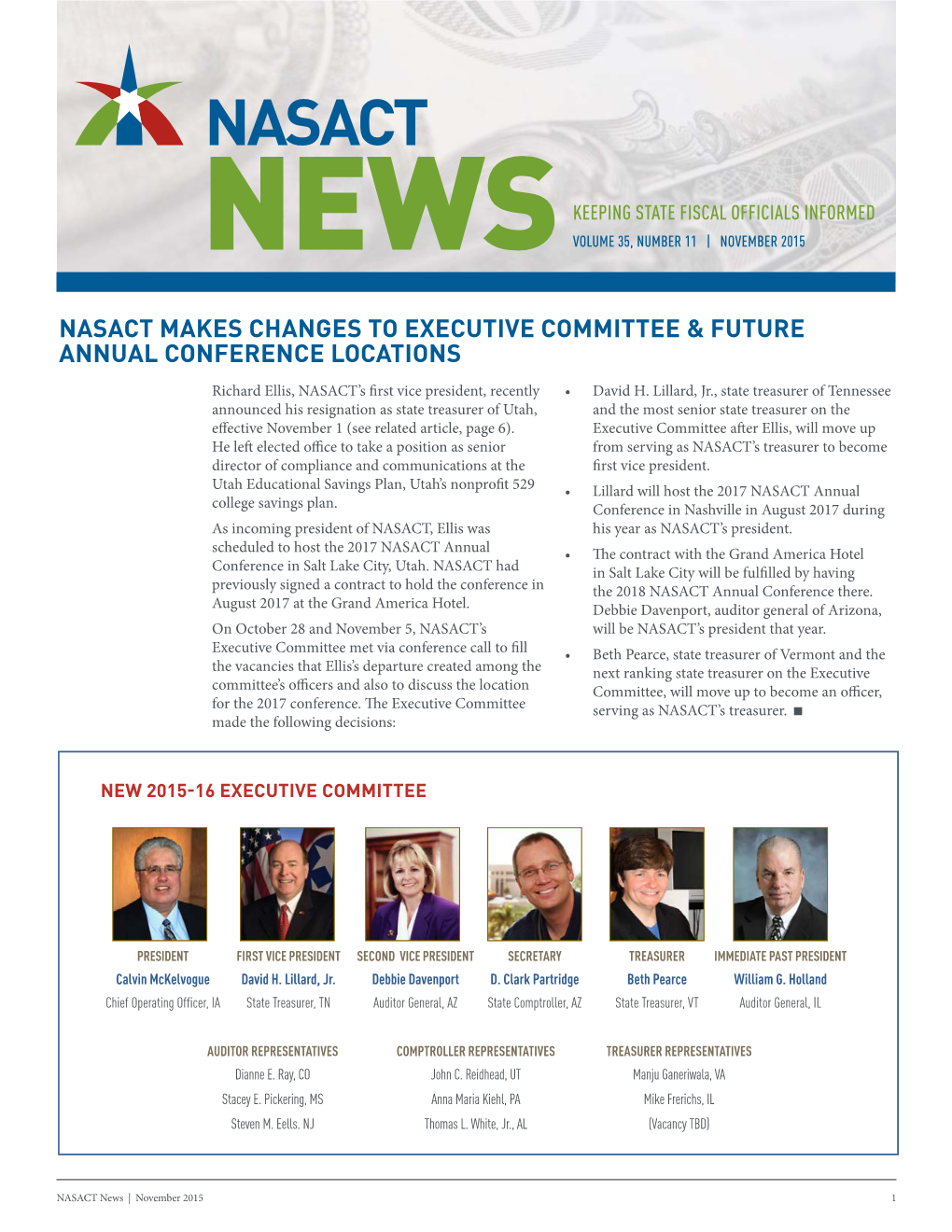 NASACT News | November 2015 1 ASSOCIATION NOTES