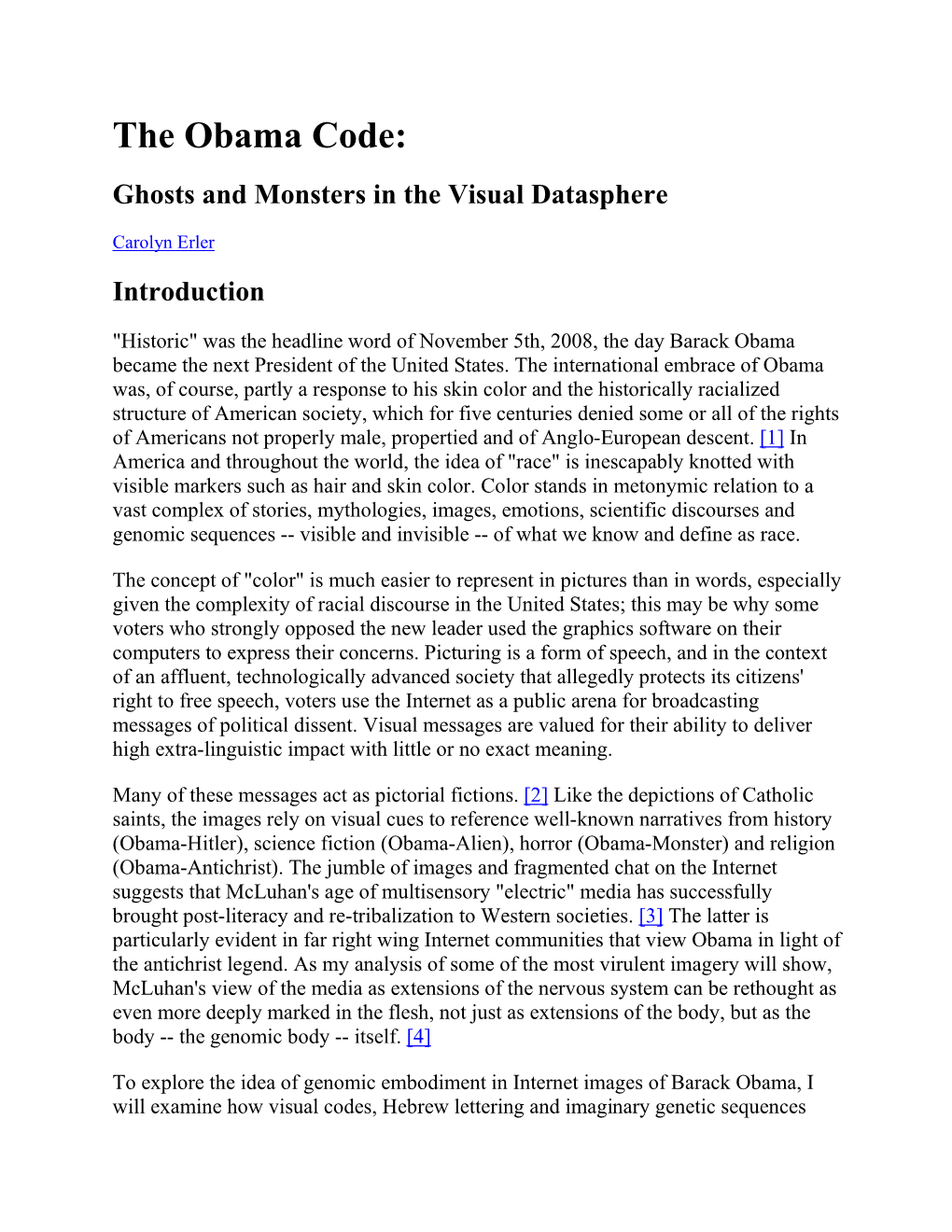 The Obama Code: Ghosts and Monsters in the Visual Datasphere