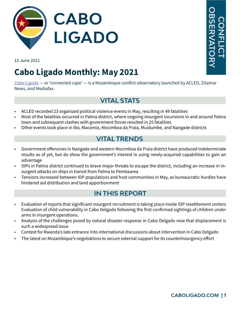 Cabo Ligado Monthly: May 2021