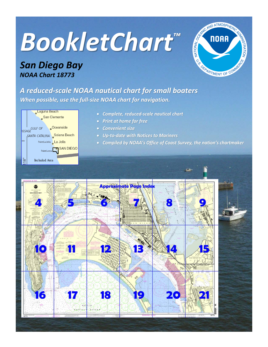 Bookletchart™ San Diego Bay NOAA Chart 18773 a Reduced-Scale NOAA Nautical Chart for Small Boaters