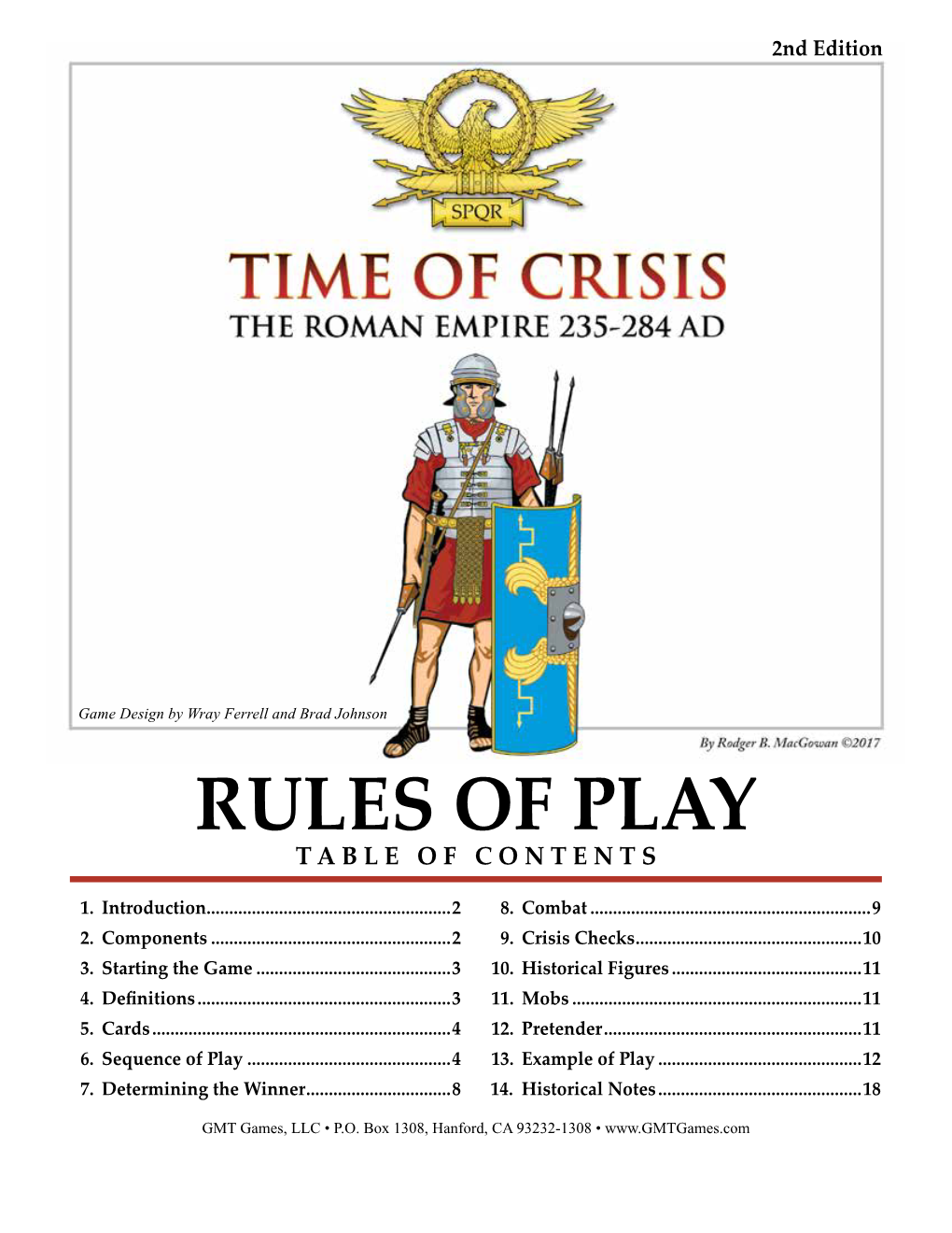 Rules of Play T a B L E O F C O N T E N T S