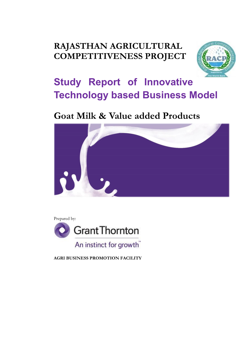 Study Report of Innovative Technology Based Business Model