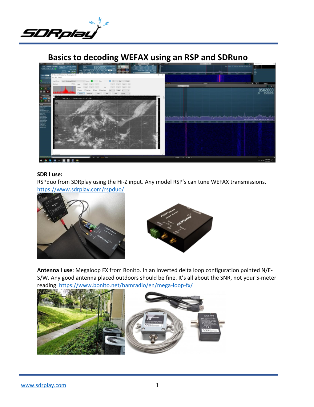 Basics to Decoding WEFAX Using an RSP and Sdruno