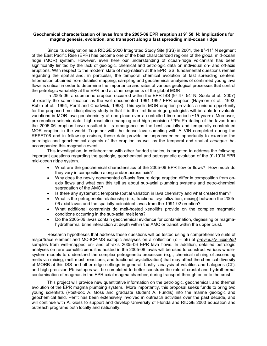 Eruption Processes of the 2005-06 Volcanic Episode at the East Pacific Rise ISS Bullseye