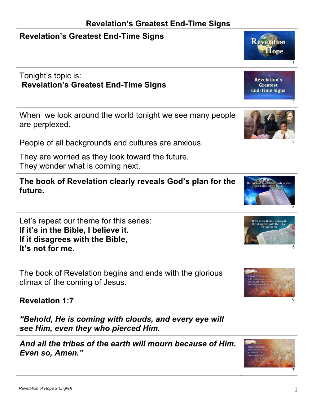 Signs Revelation’S Greatest End-Time Signs