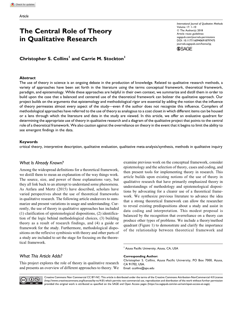 The Central Role of Theory in Qualitative Research