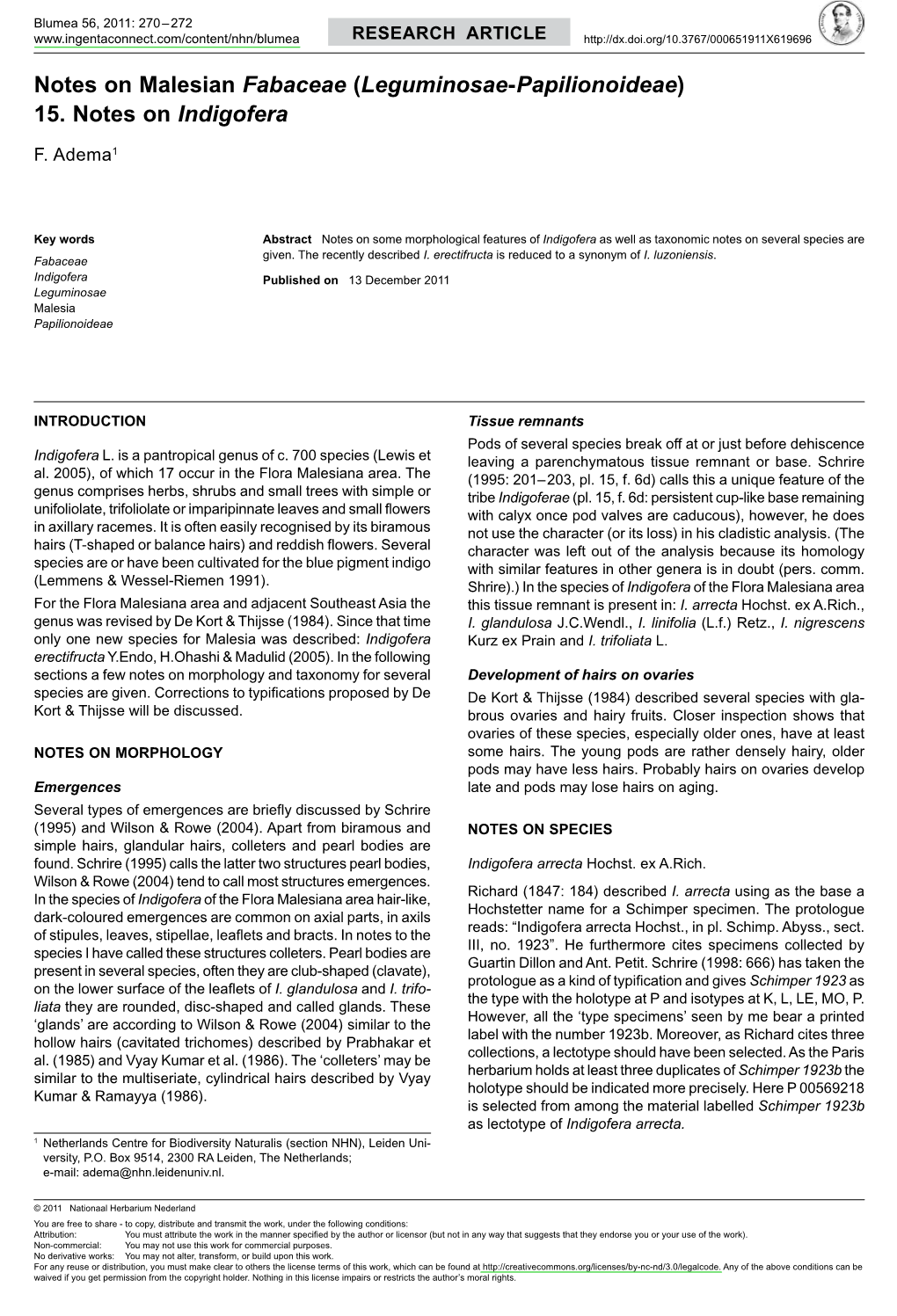 Notes on Malesian <I>Fabaceae</I>