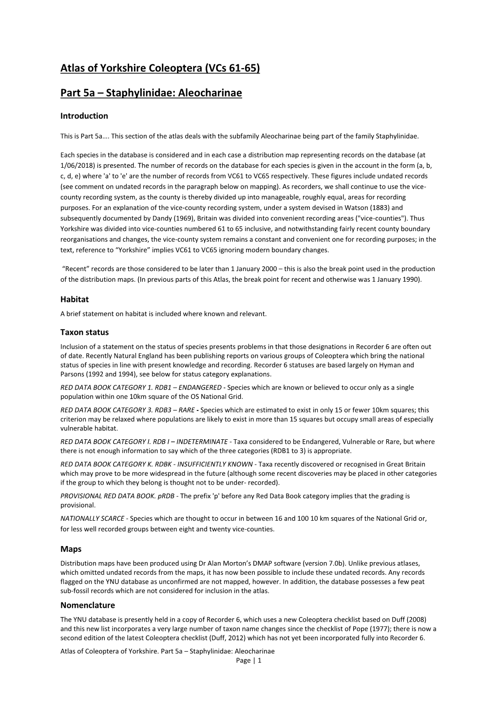 Part 5A – Staphylinidae: Aleocharinae