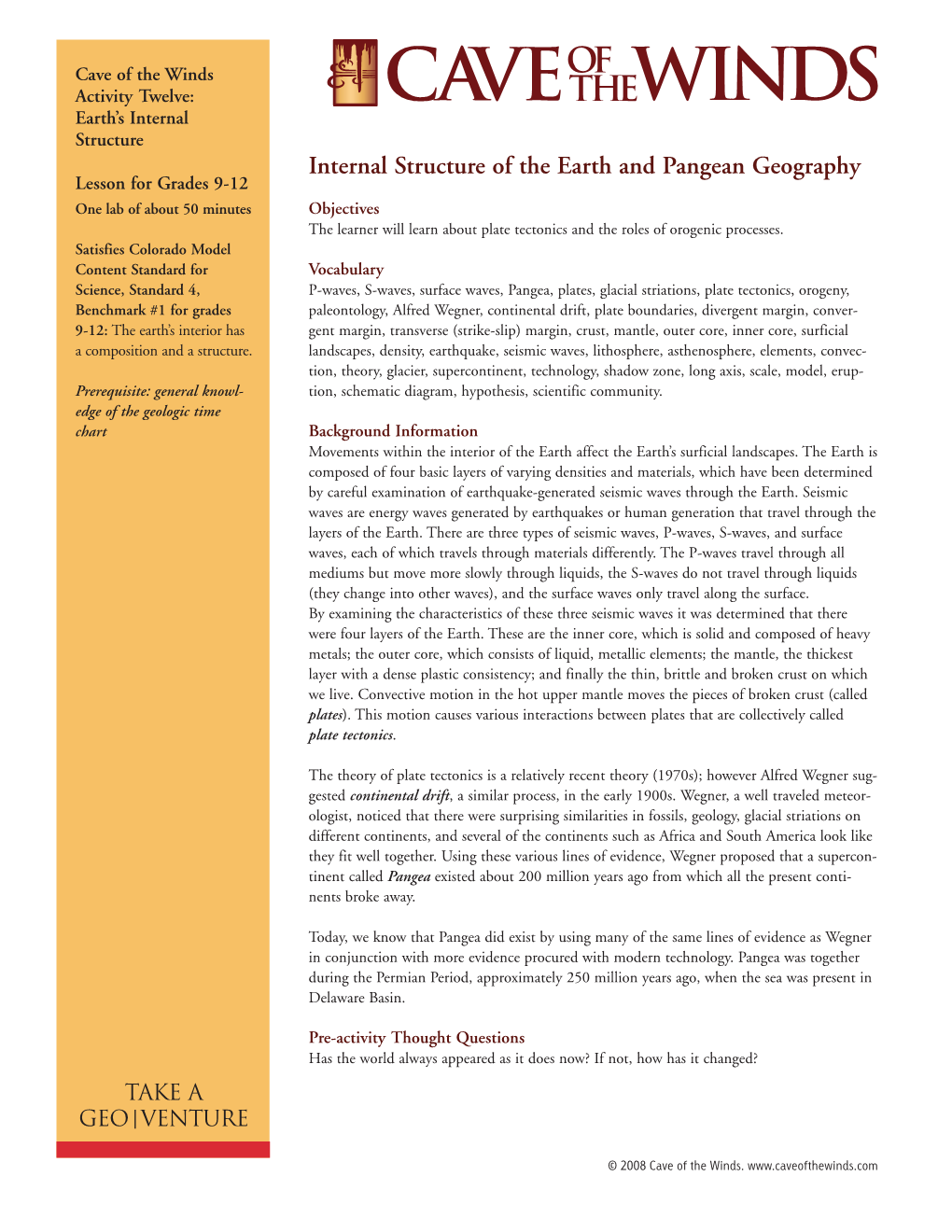 Internal Structure of the Earth and Pangean Geography