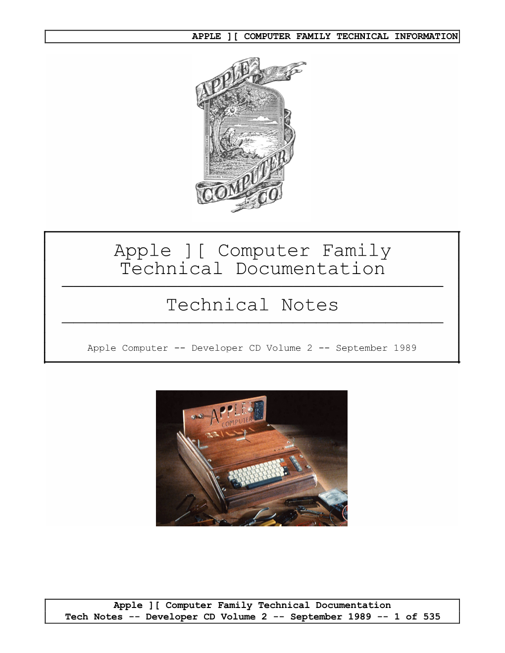 Apple ][ Computer Family Technical Documentation