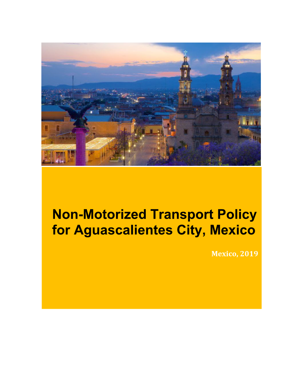 Non-Motorized Transport Policy for Aguascalientes City, Mexico