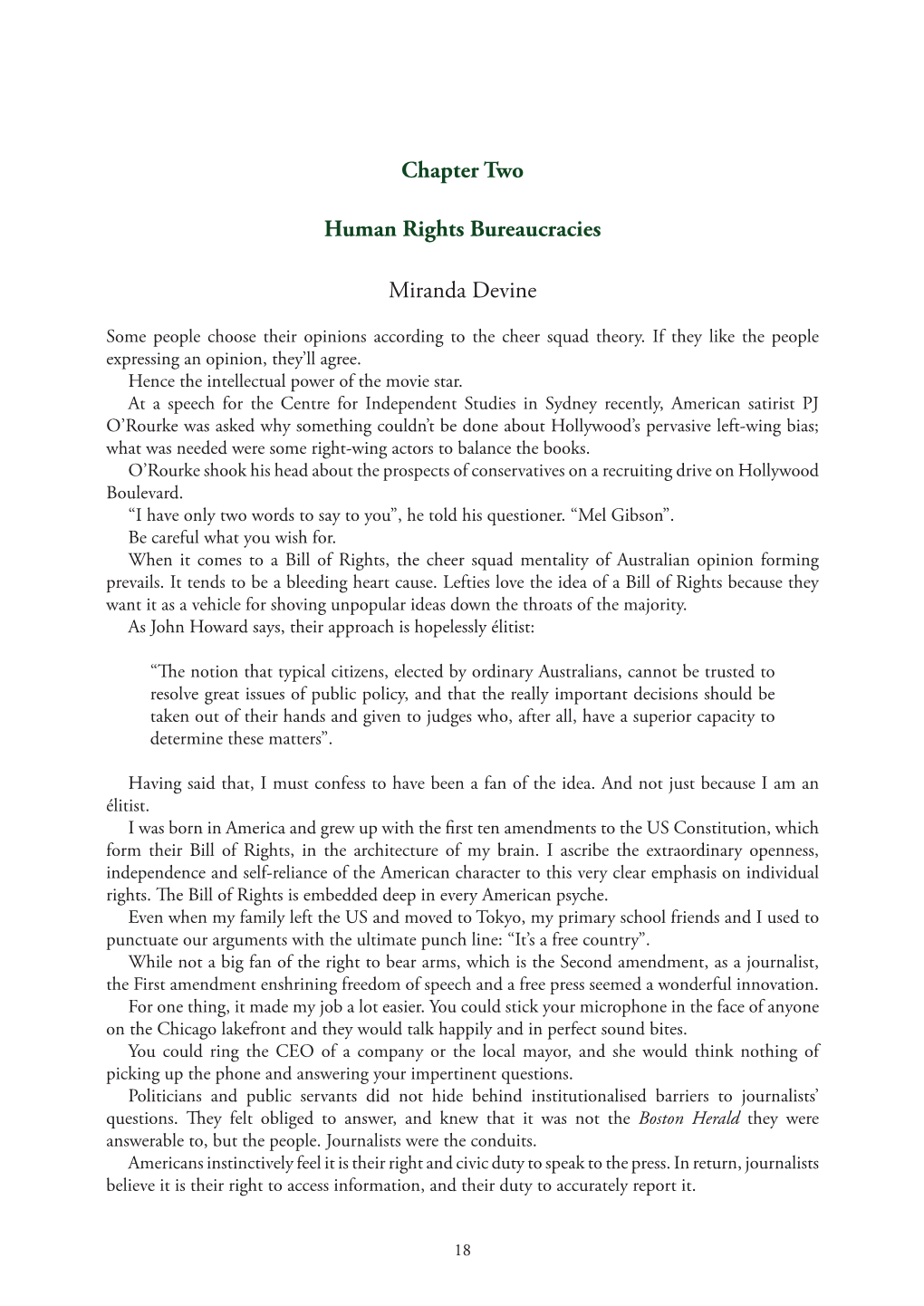 Chapter Two Human Rights Bureaucracies Miranda Devine