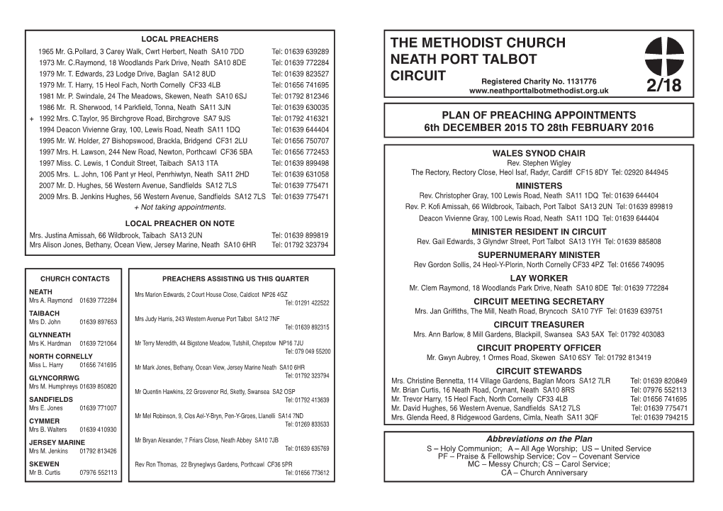 The Methodist Church Neath Port Talbot Circuit