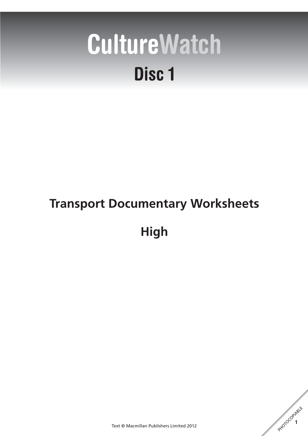 Culturewatch High Transport Culturewatch Documentary Disc 1