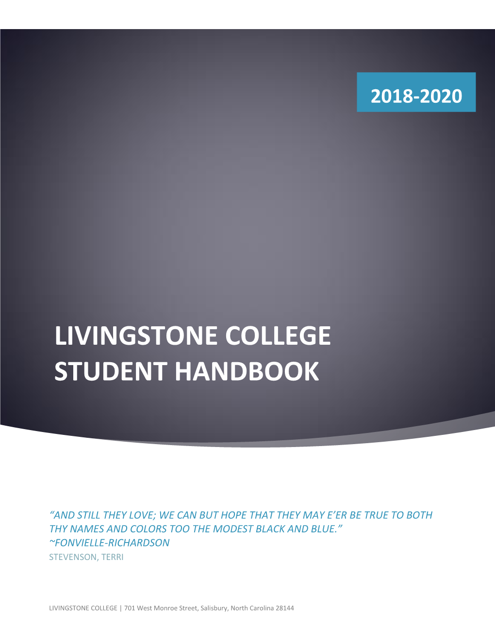 Livingstone College Student Handbook
