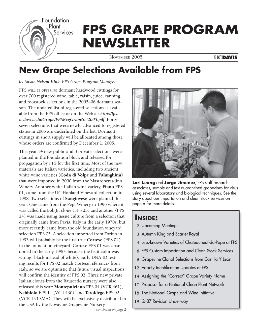 Fps Grape Program Newsletter