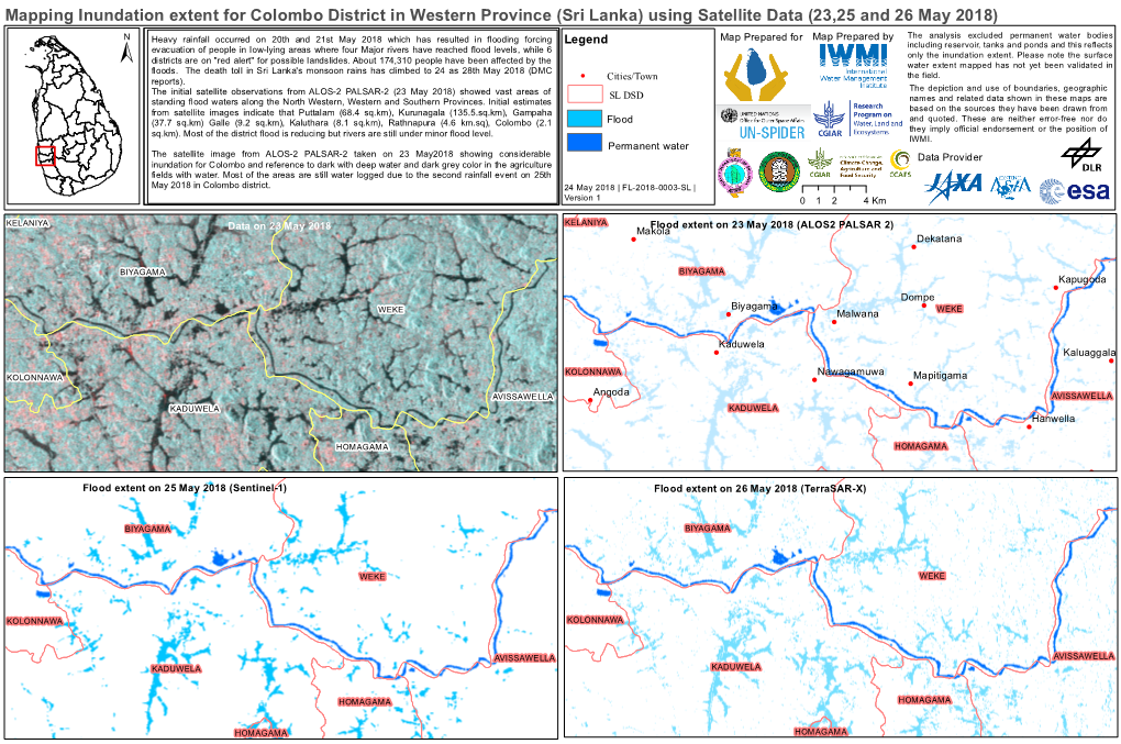 Sri Lanka) Using Satellite Data (23,25 and 26 May 2018)