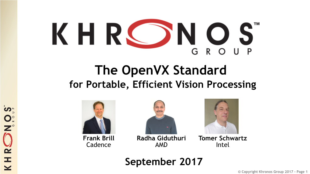 Khronos Openvx Webinar Sep2017