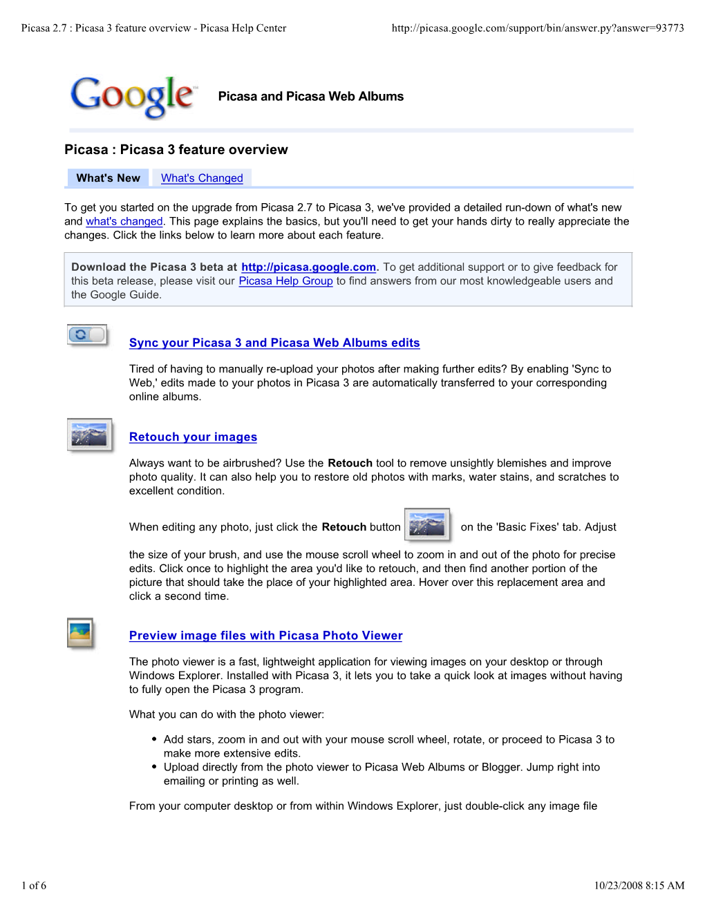 Picasa 3 Feature Overview - Picasa Help Center
