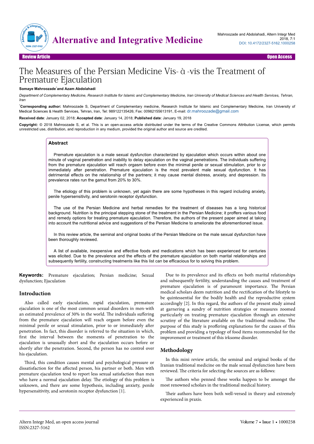 The Measures of the Persian Medicine Vis-À-Vis the Treatment Of