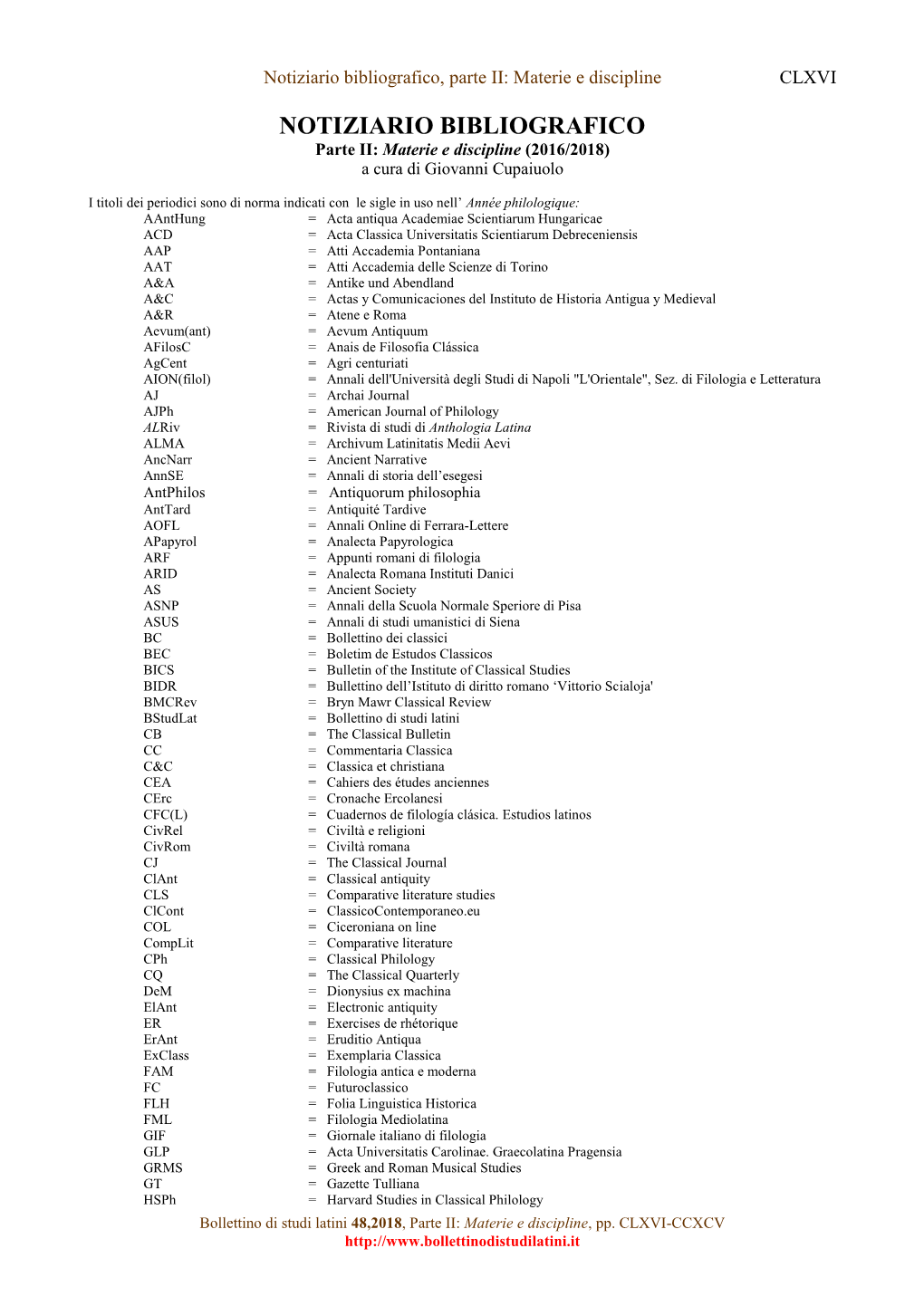 Notiziario Bibliografico, Parte II: Materie E Discipline CLXVI