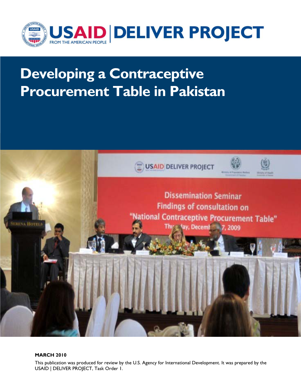 Developing a Contraceptive Procurement Table in Pakistan