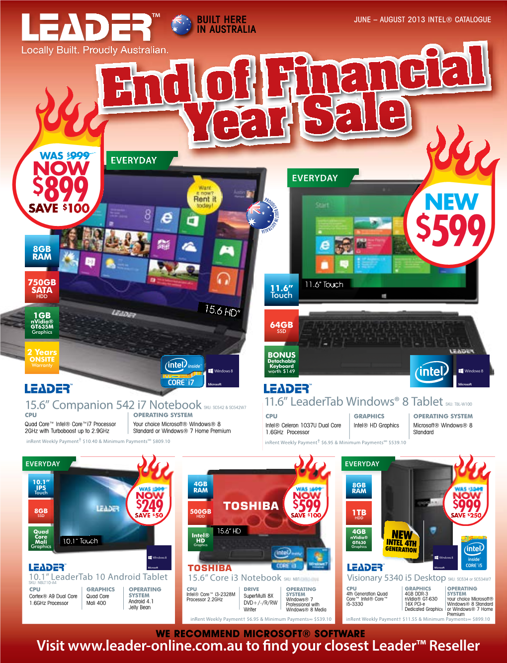 INTEL® CATALOGUE in AUSTRALIA End of Financial Year Sale $ WAS 999 EVERYDAY NOW $ EVERYDAY PRO UD LY 899 B $ U