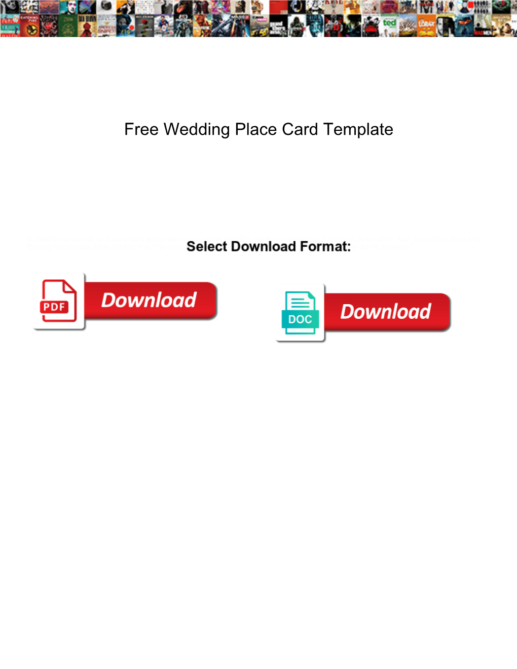 Free Wedding Place Card Template