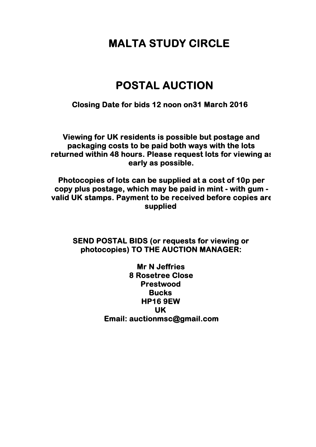 Auction List