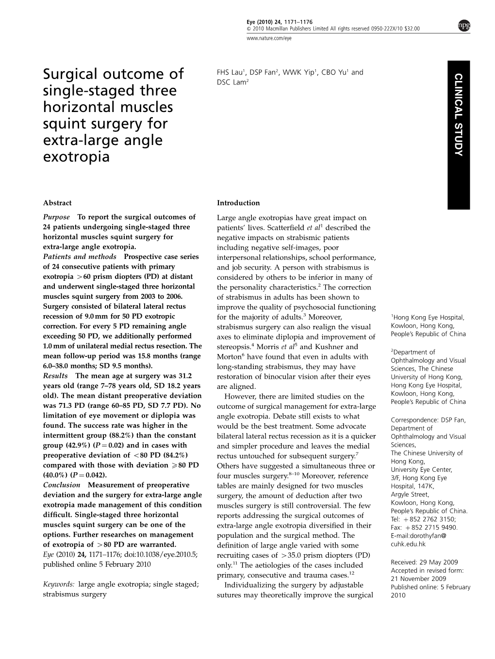 Surgical Outcome of Single-Staged Three Horizontal Muscles Squint