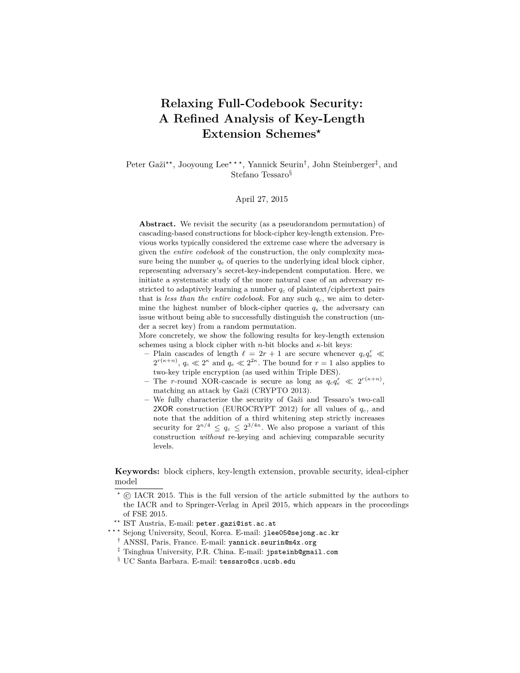 Relaxing Full-Codebook Security: a Refined