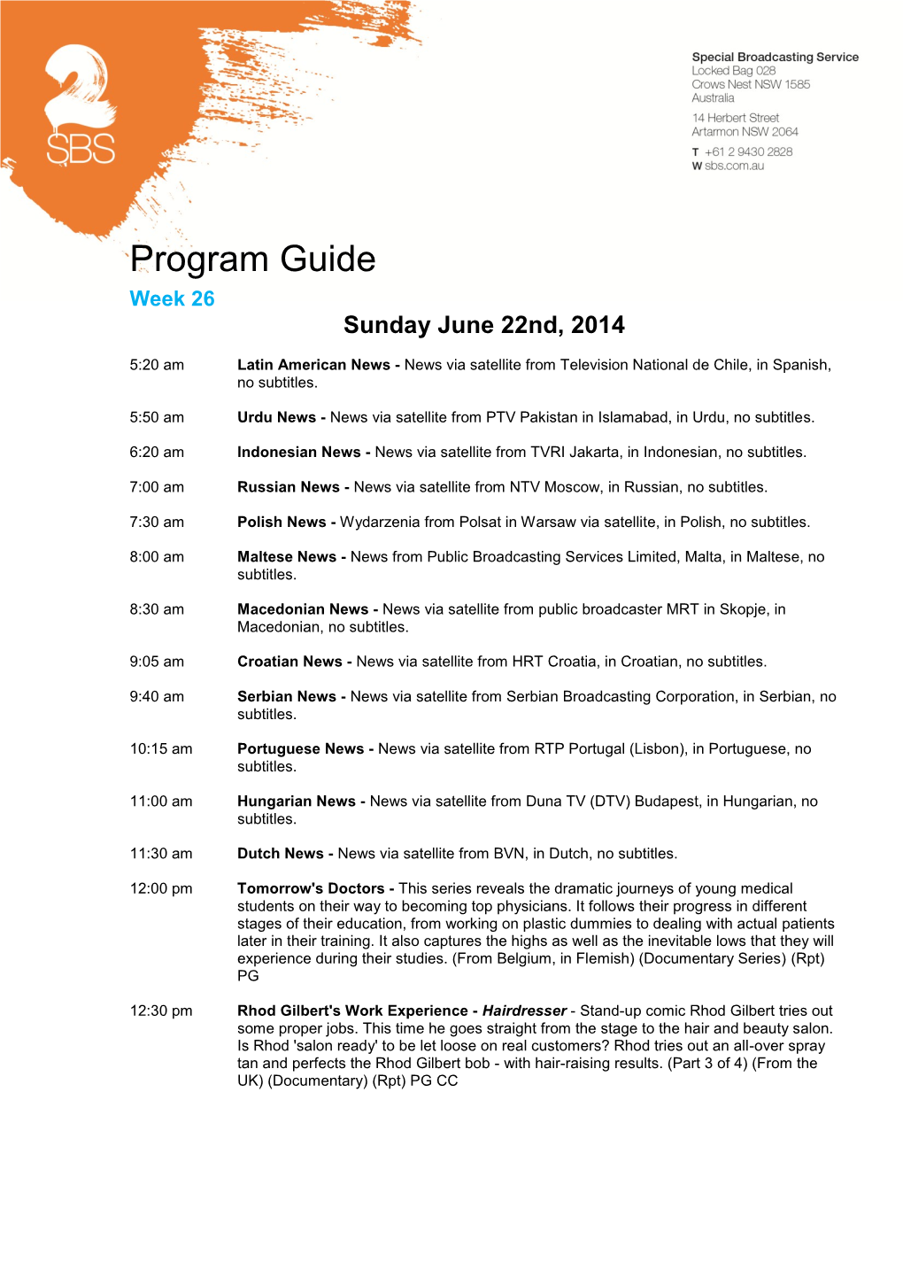 Program Guide