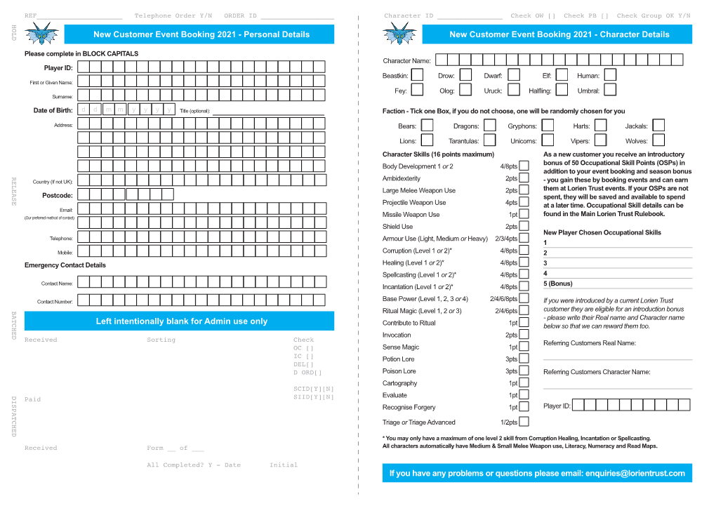 RUNE Booking Forms Maps and Information