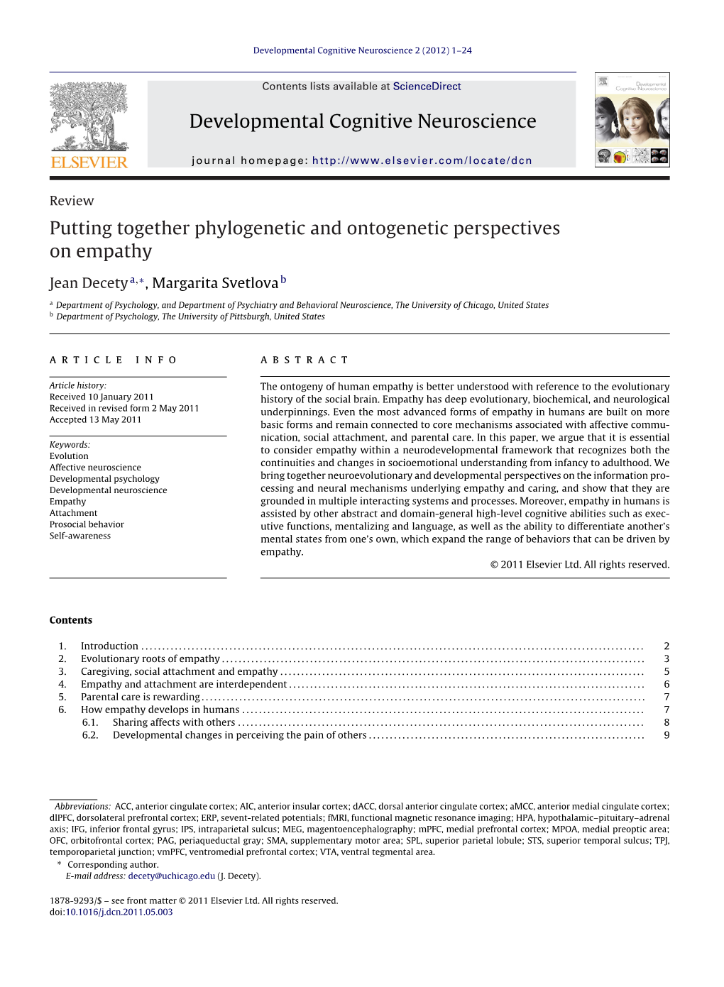 Putting Together Phylogenetic and Ontogenetic Perspectives on Empathy