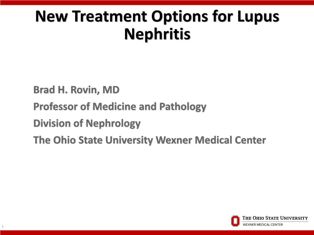 New Treatment Options for Lupus Nephritis
